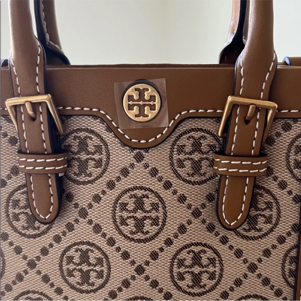 Tory Burch Jacquard Mini Tote, Light Brown, Hazel, HAZELNUT NWOT